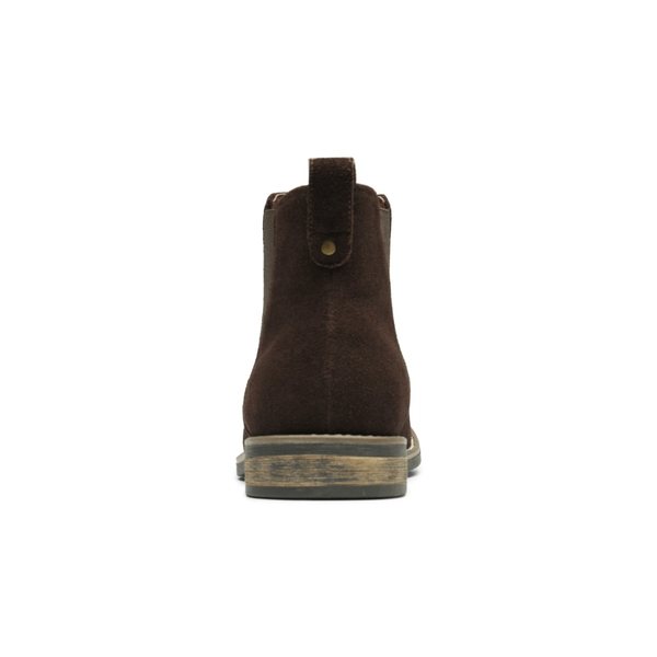 Men's Timeless Suede Leather Chelsea Boots - DARK BROWN - 4